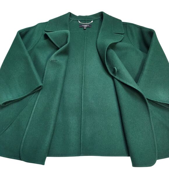 Talbots Womens Wool Swing Coat Plus Size 14W Emerald Green Lapel Collar Holiday - Picture 6 of 10